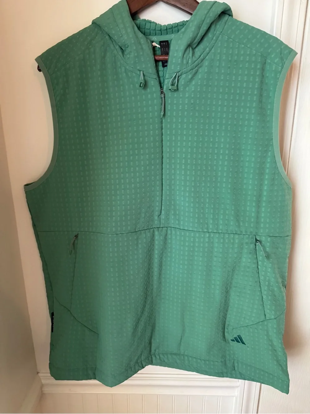 Green Adidas Men's‎ Ultimate365 Tour WIND.RDY half-zip vest Size Large NWT
